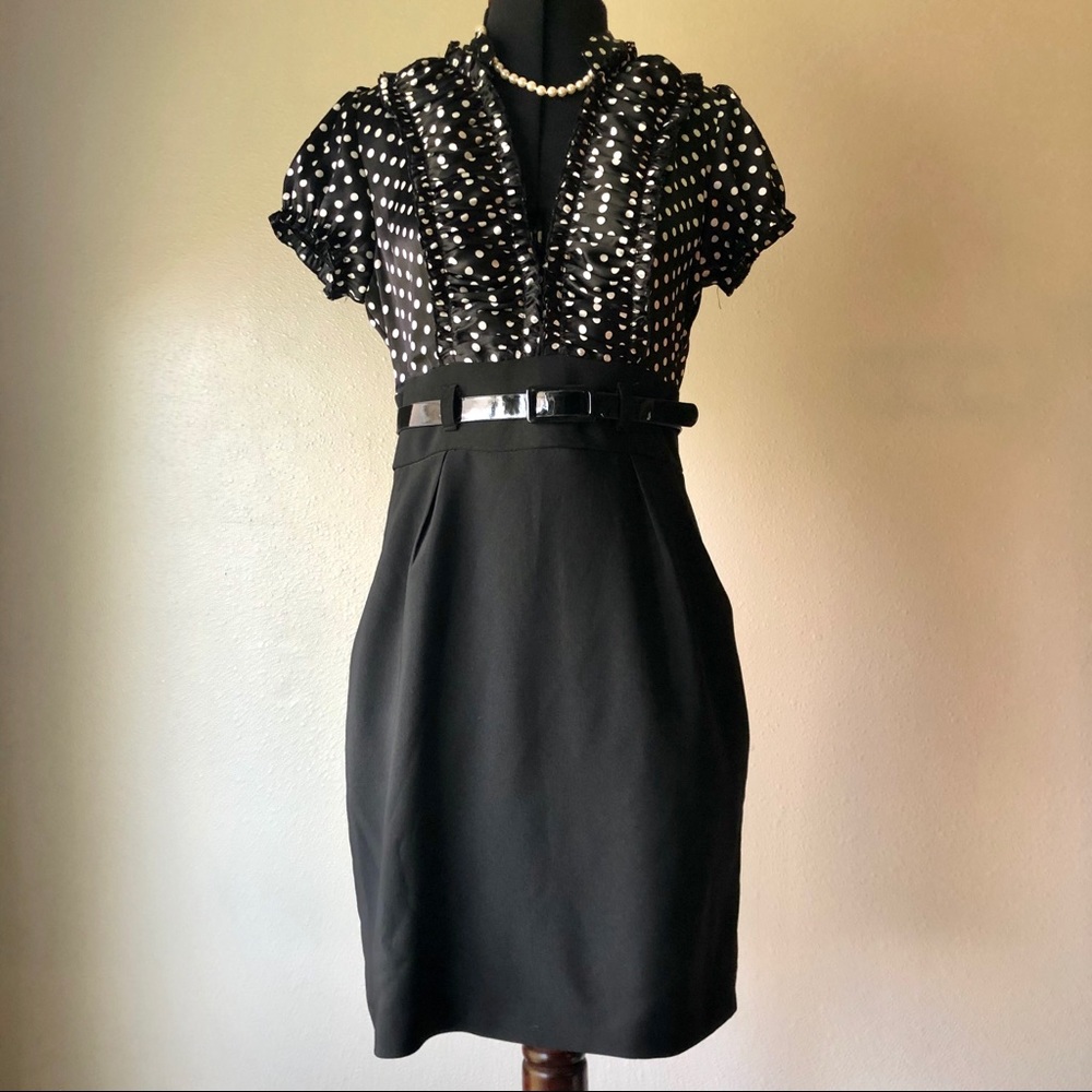 Speechless polka dot ruffled front dress